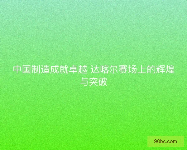中国制造成就卓越 达喀尔赛场上的辉煌与突破